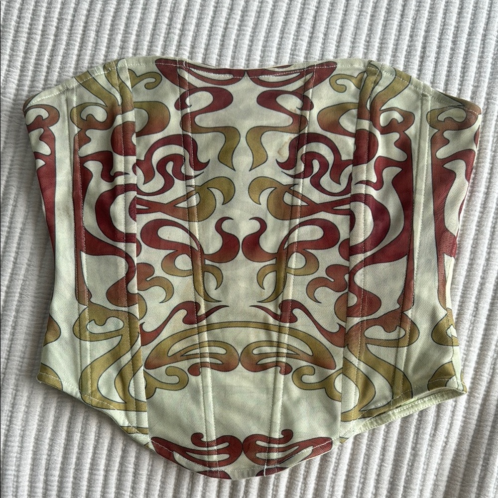 Miaou x Urban Outfitters Strapless Patterned Corset - Picture 4 of 4